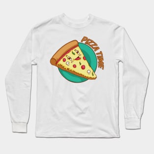 Kawaii Pizza Time Long Sleeve T-Shirt